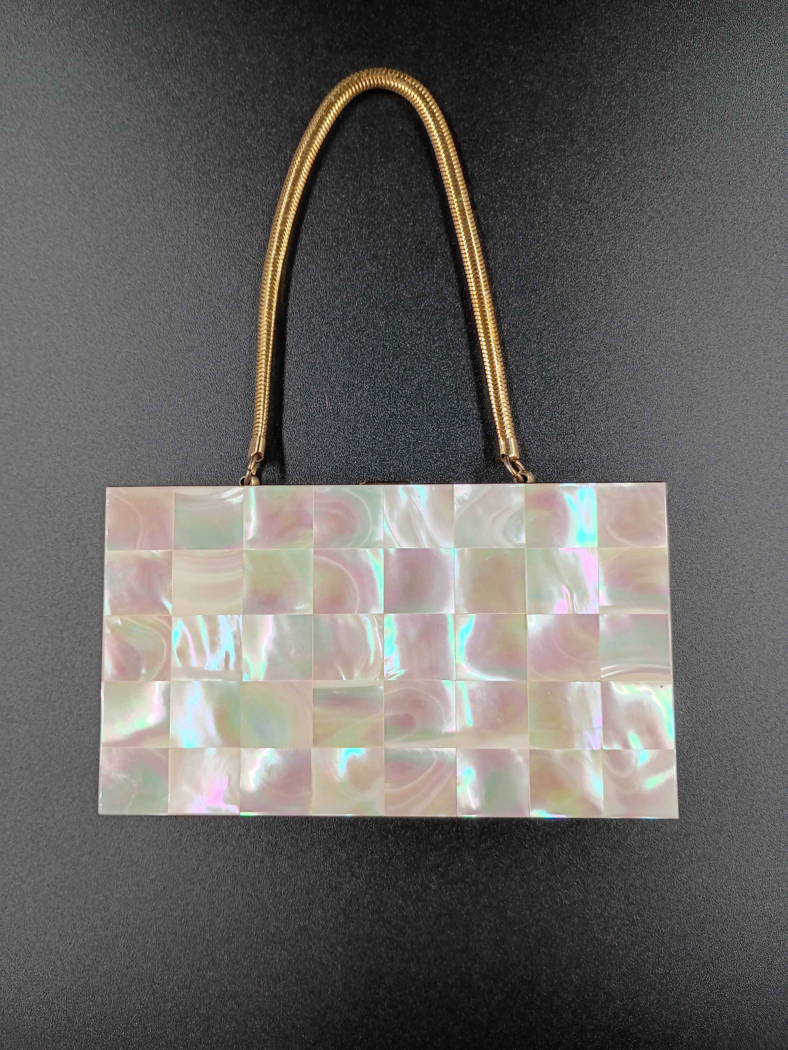 Art Deco Marhill 50s Mother of Pearl Compact Clutch. 3in x 5.5in - Shop Under The Cedar