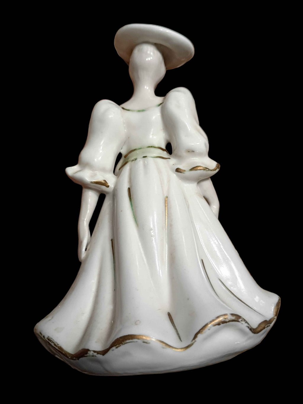 Vintage K's Collection Figurine Ceramic Lady Elegant Dress Hat Pink Flowers 6in tall 4in wide - Shop Under The Cedar