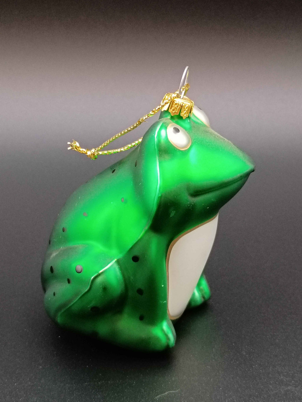 Rare Vtg Silvestri Frog Prince & Princess Blown Glass Christmas Ornament
