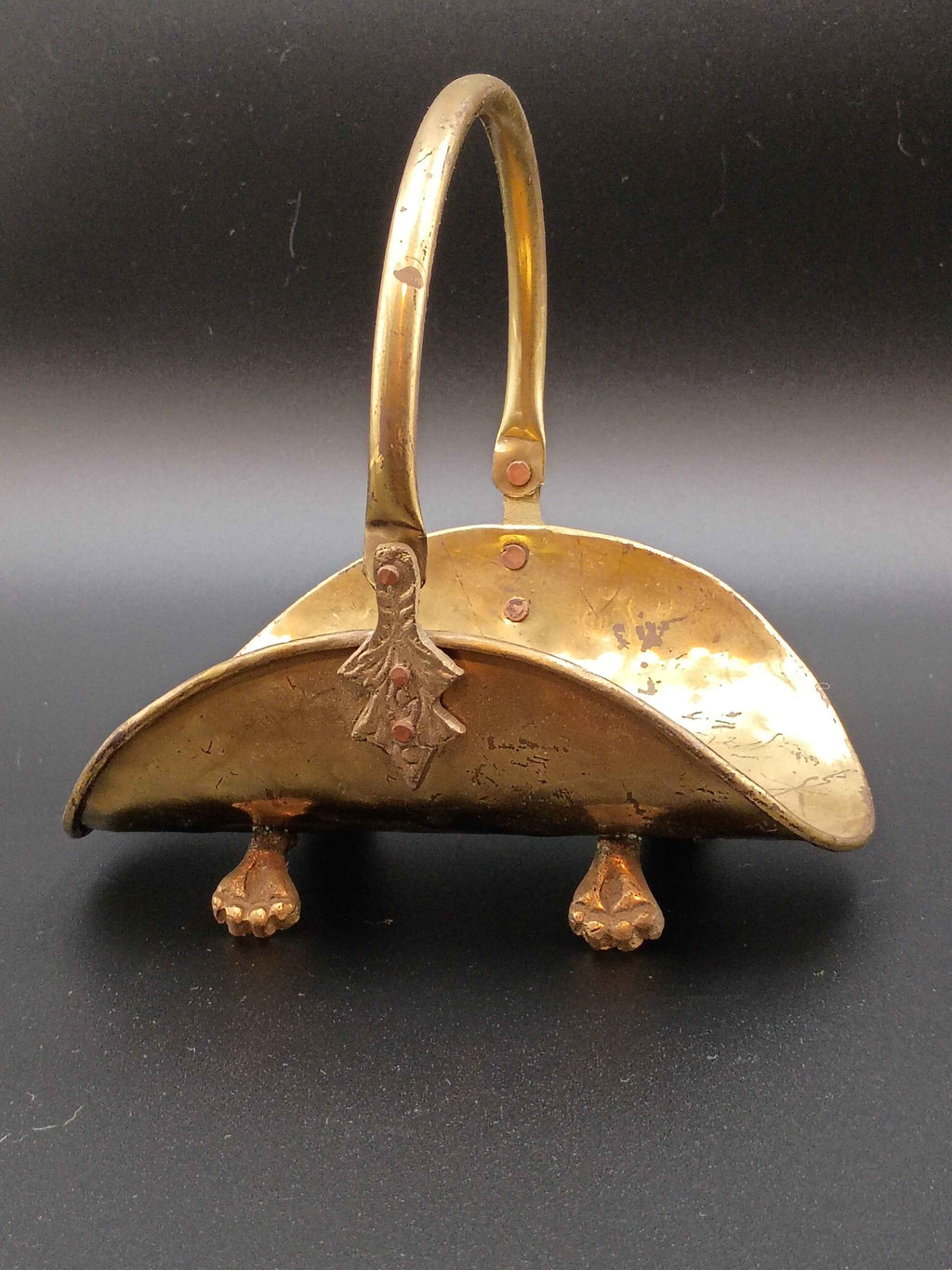 Vintage Hammered Brass Mini Log Holder - Shop Under The Cedar