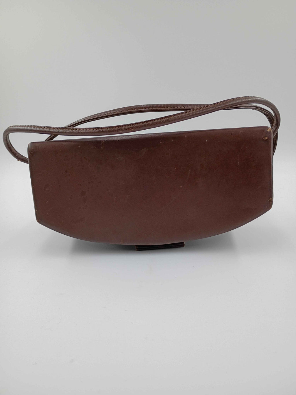 Rigid leather purse / handbag with handles - Shop Under The Cedar
