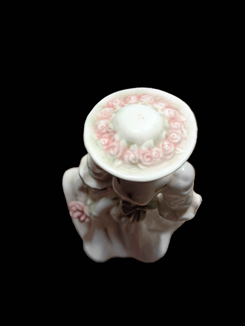 Vintage K's Collection Figurine Ceramic Lady Elegant Dress Hat Pink Flowers 6in tall 4in wide - Shop Under The Cedar