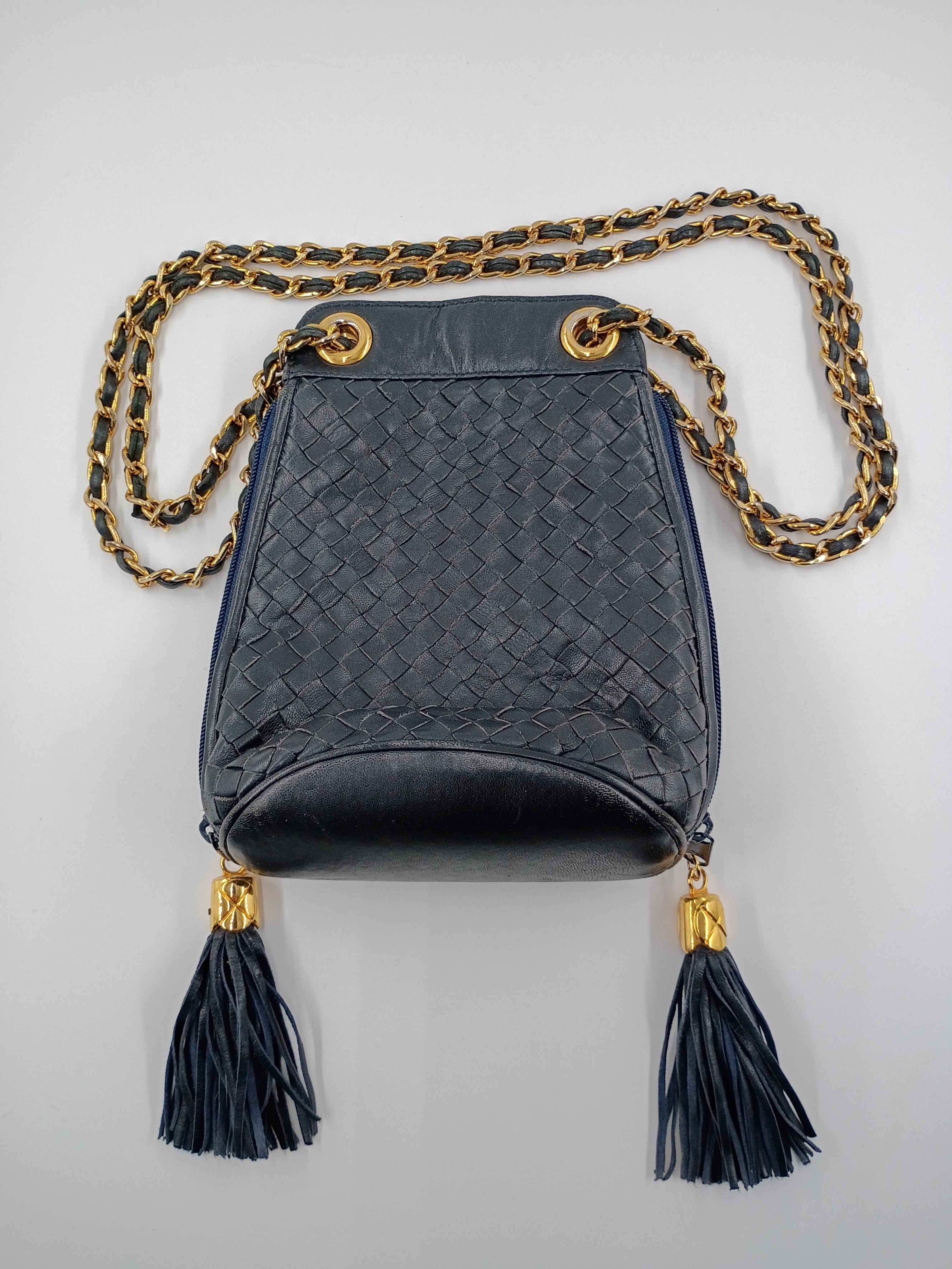 Vintage Ashnel Leather Evening Bag with Tassels and shoulder strap - Shop Under The Cedar