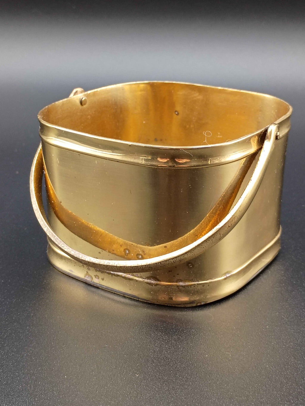 Solid brass basket marked Malek industries made in India - Shop Under The Cedar