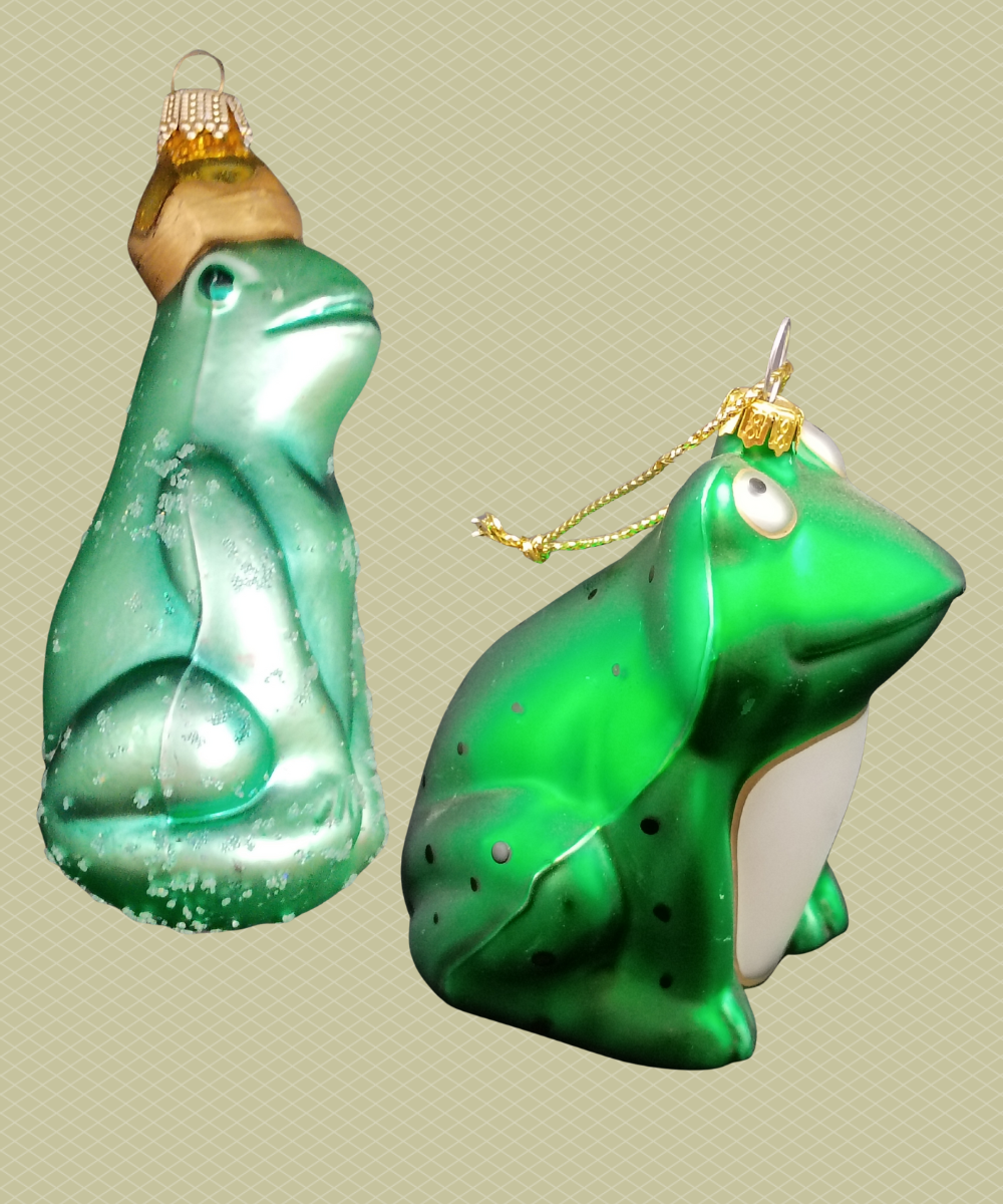 Rare Vtg Silvestri Frog Prince & Princess Blown Glass Christmas Ornament - Shop Under The Cedar
