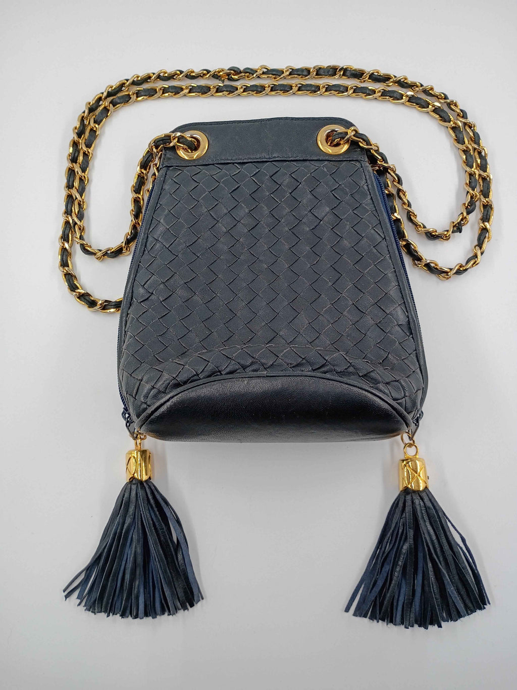 Vintage Ashnel Leather Evening Bag with Tassels and shoulder strap - Shop Under The Cedar