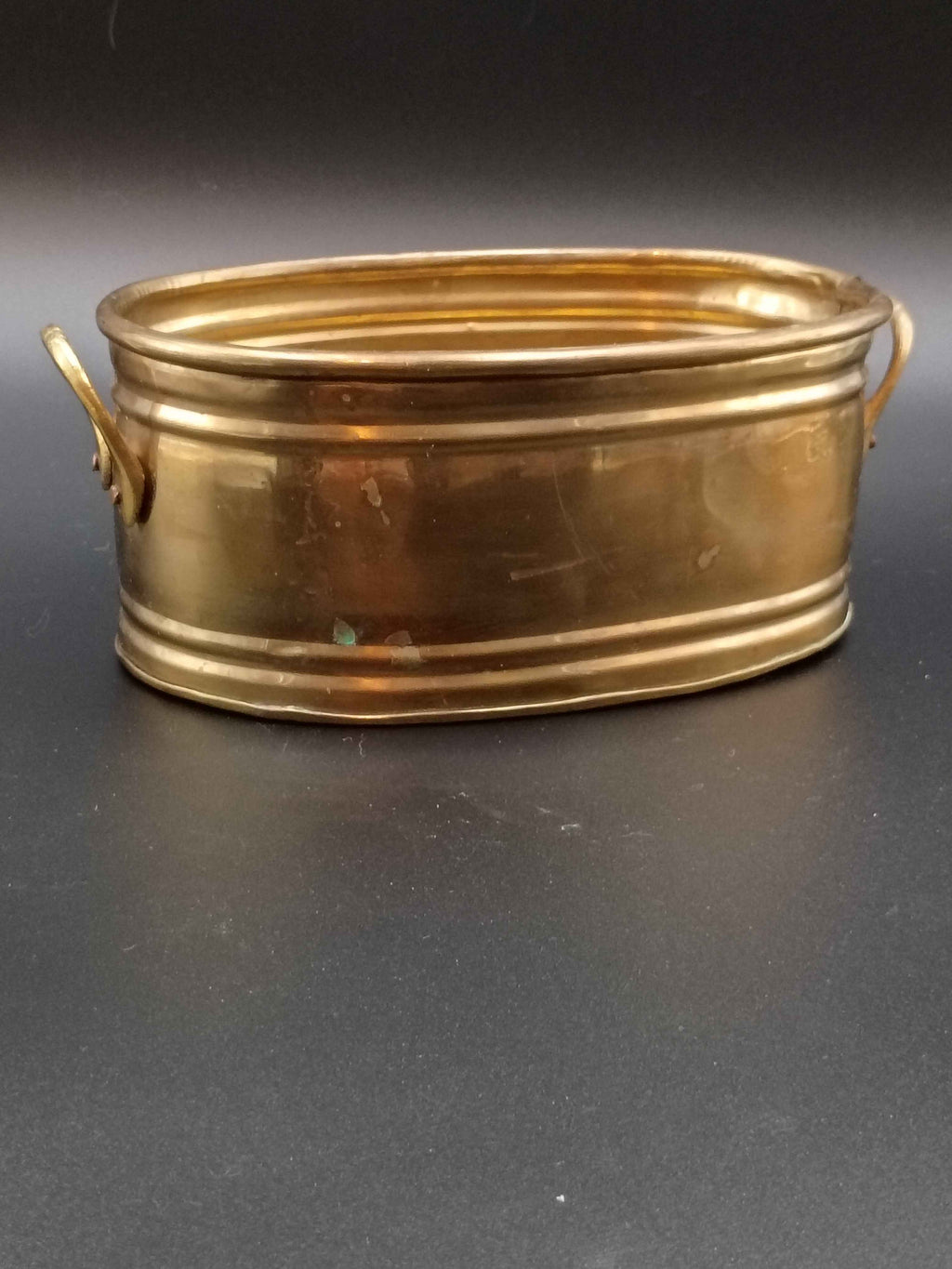 Vintage Brass Planter Pot with Handles Made In India 7" x 5" - Shop Under The Cedar