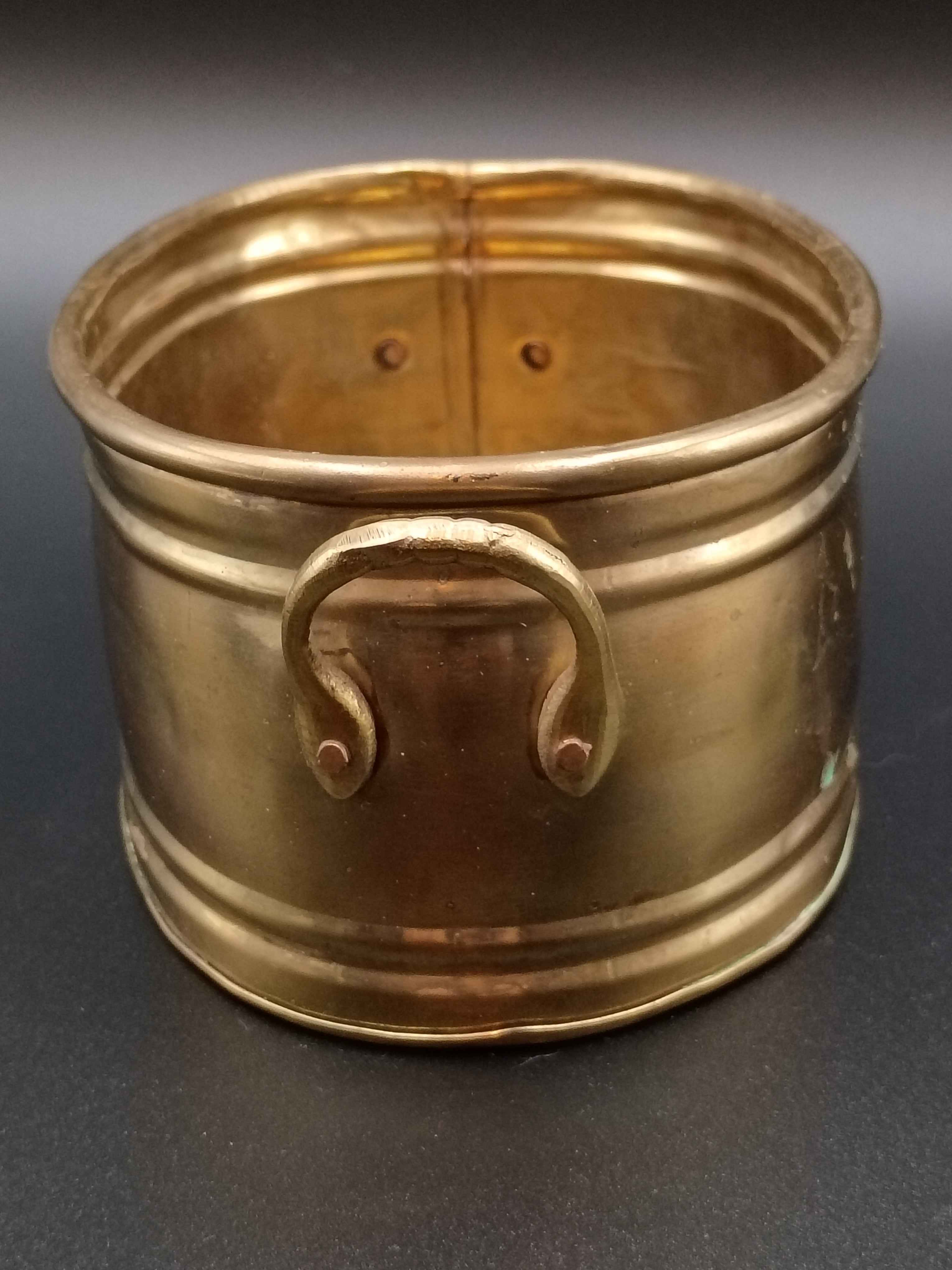 Vintage Brass Planter Pot with Handles Made In India 7" x 5" - Shop Under The Cedar