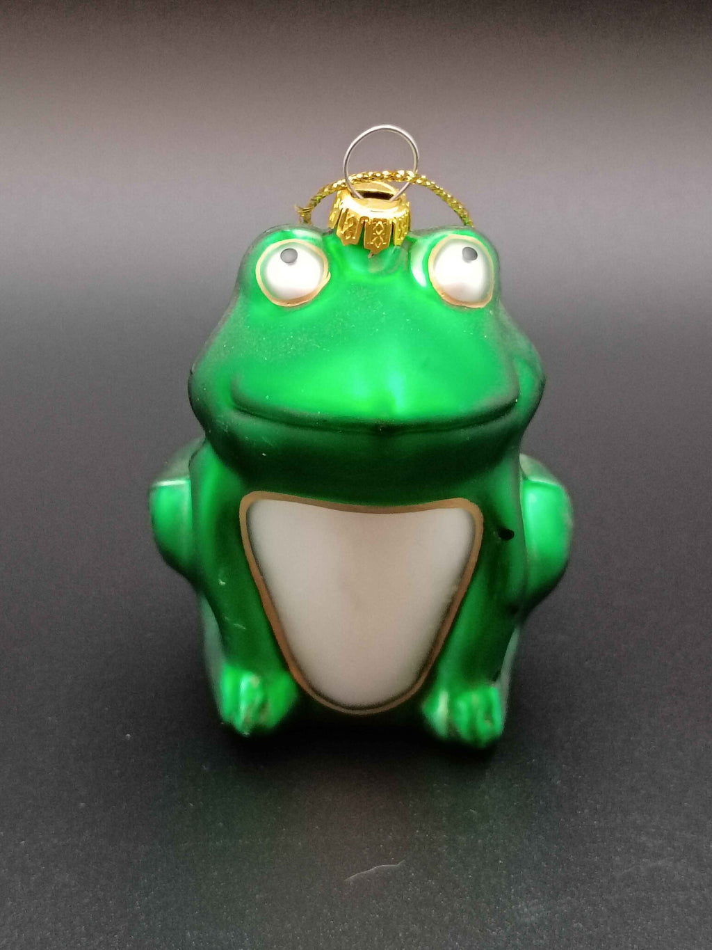 Rare Vtg Silvestri Frog Prince & Princess Blown Glass Christmas Ornament