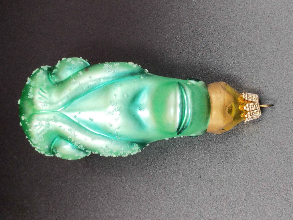 Rare Vtg Silvestri Frog Prince & Princess Blown Glass Christmas Ornament