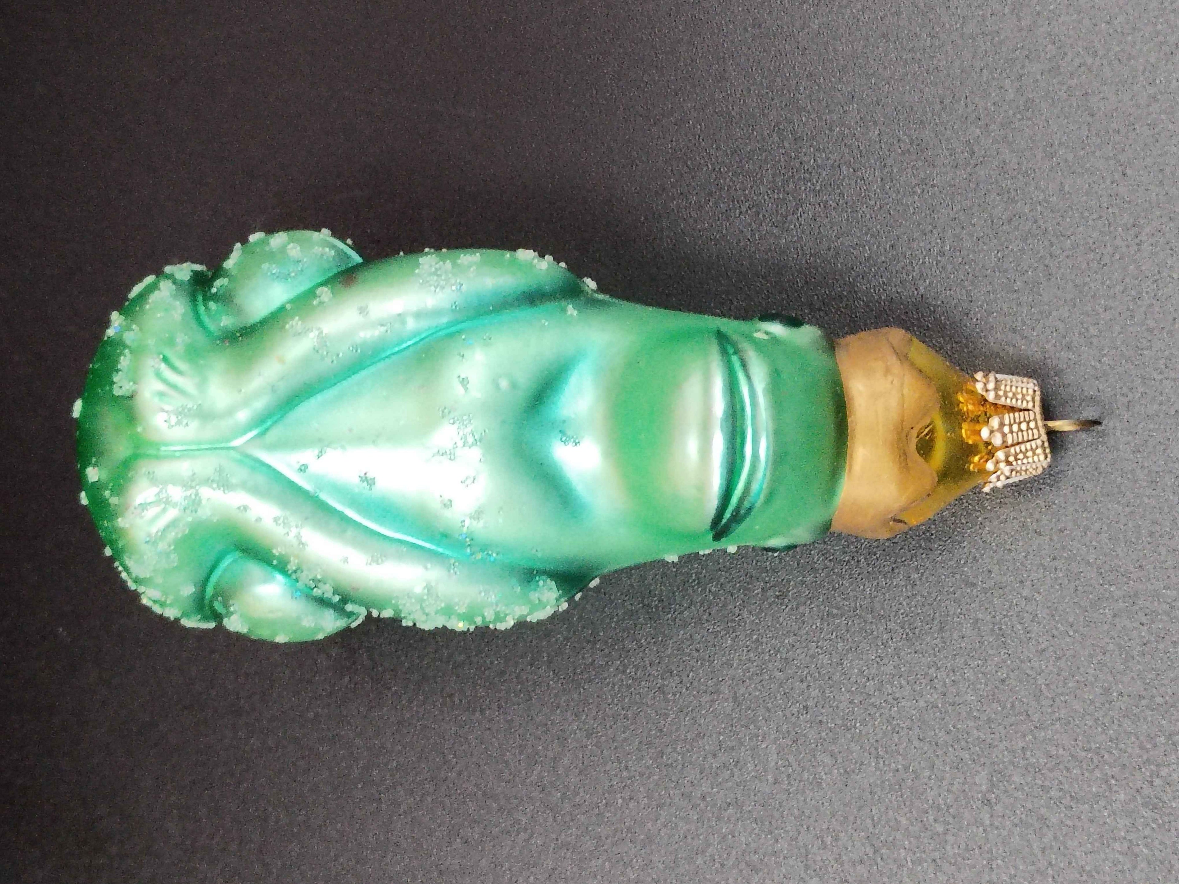 Rare Vtg Silvestri Frog Prince & Princess Blown Glass Christmas Ornament