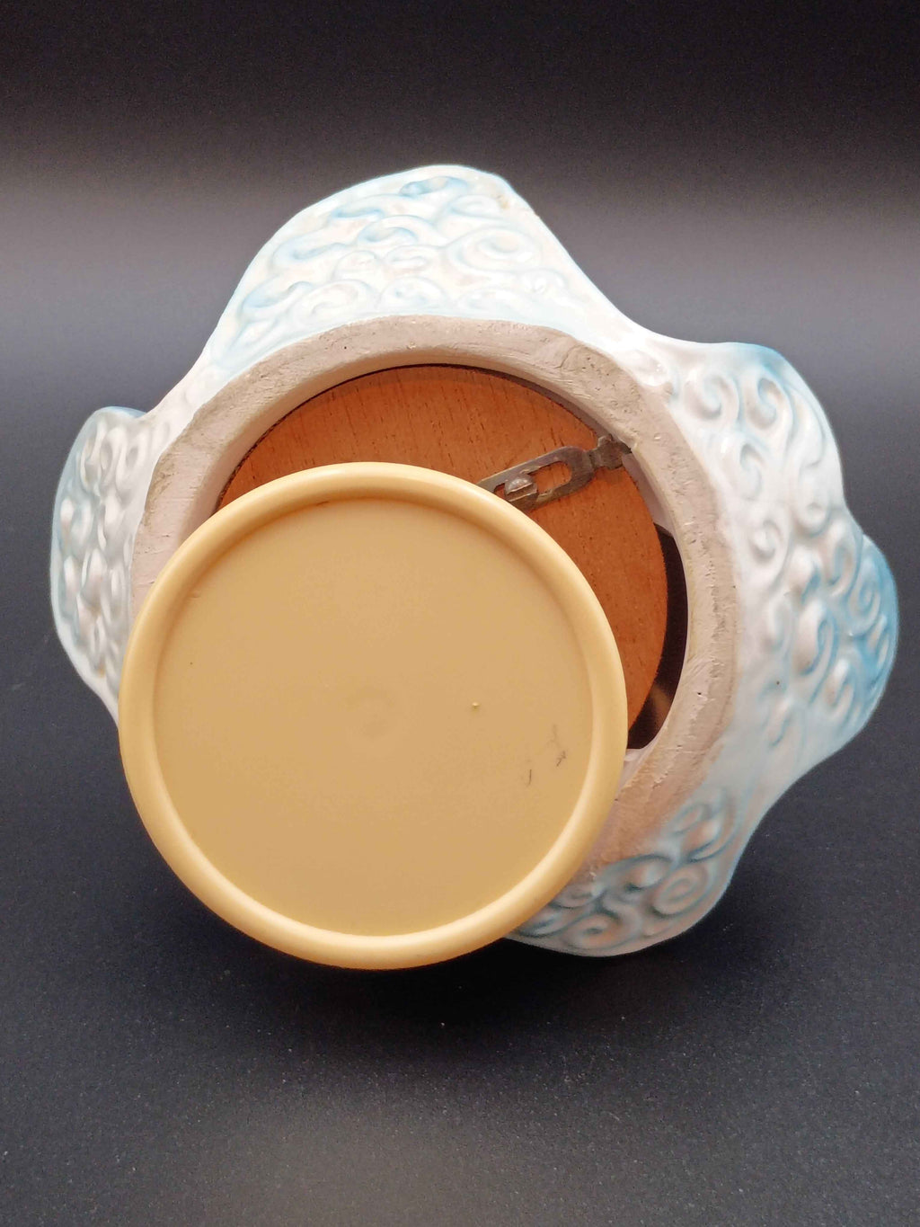 Vintage Josef Originals Lady in Blue Dress Porcelain Music Box Figurine. 6in tall