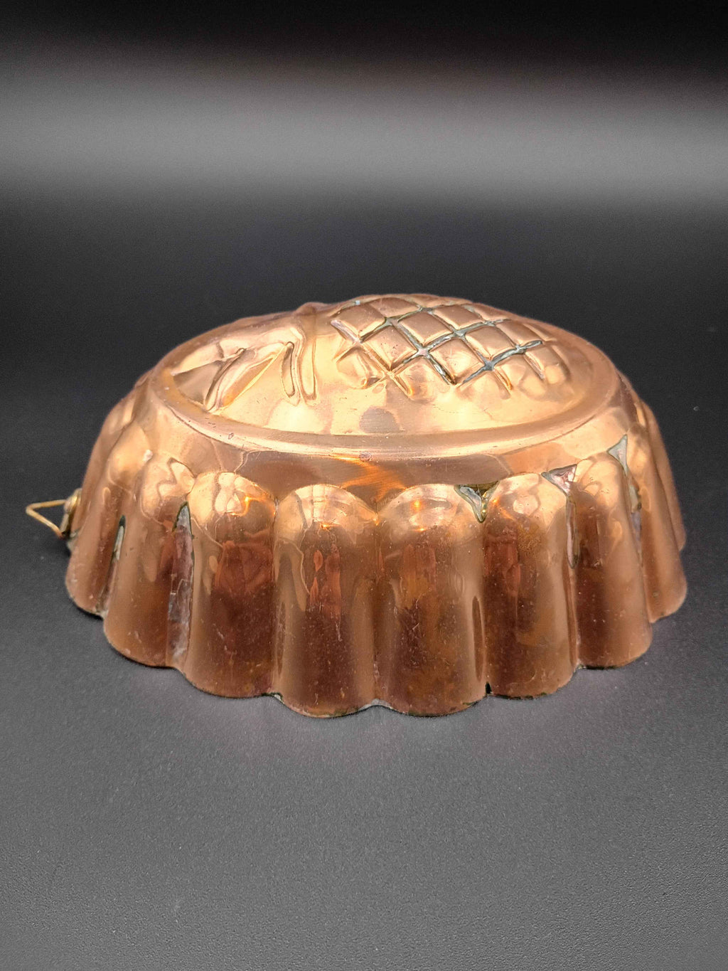 VTG Portugal Copper Tin Lined Oval Pineapple Mold Jello Cake Pan Wall Art. 5in x 7in - Shop Under The Cedar