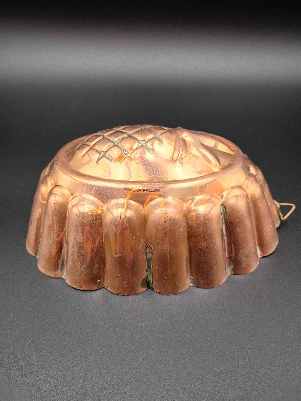 VTG Portugal Copper Tin Lined Oval Pineapple Mold Jello Cake Pan Wall Art. 5in x 7in - Shop Under The Cedar
