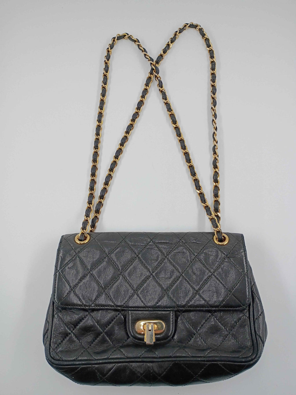 Stefano Handbag Genuine Leather Vintage Black Italian Shoulder Bag, Red Interior.  6in x 9in - Shop Under The Cedar