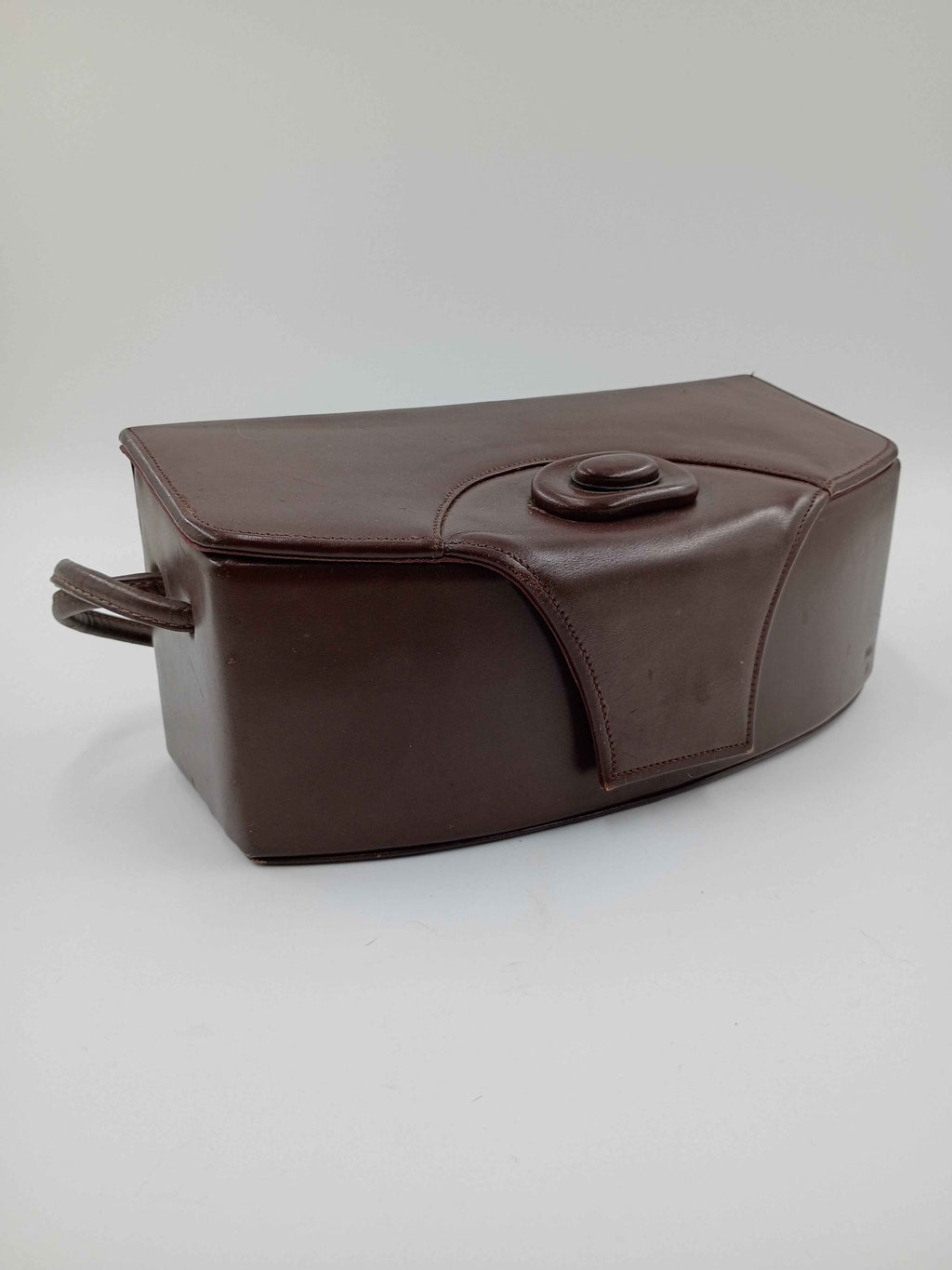 Rigid leather purse / handbag with handles - Shop Under The Cedar