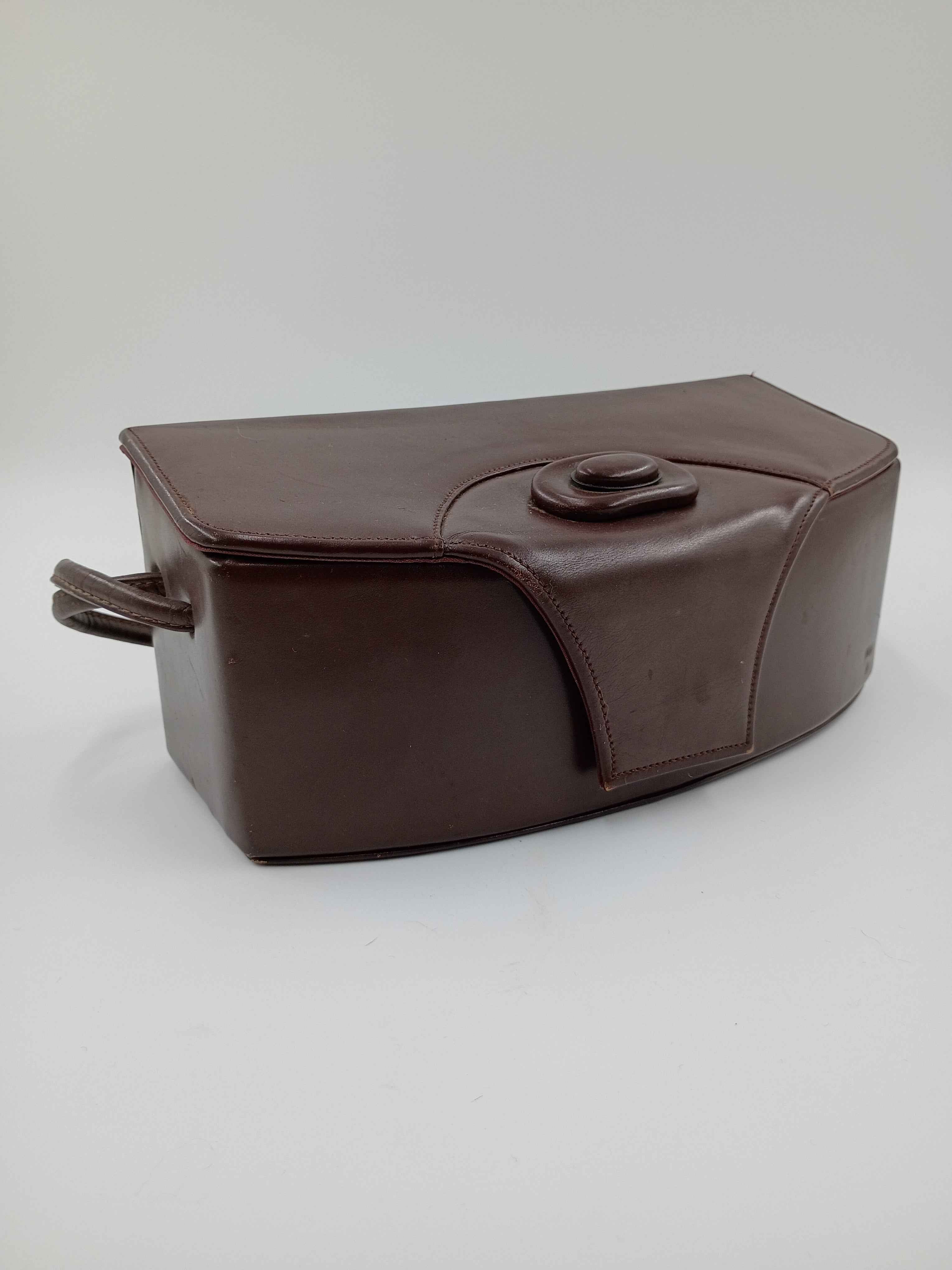 Rigid leather purse / handbag with handles - Shop Under The Cedar