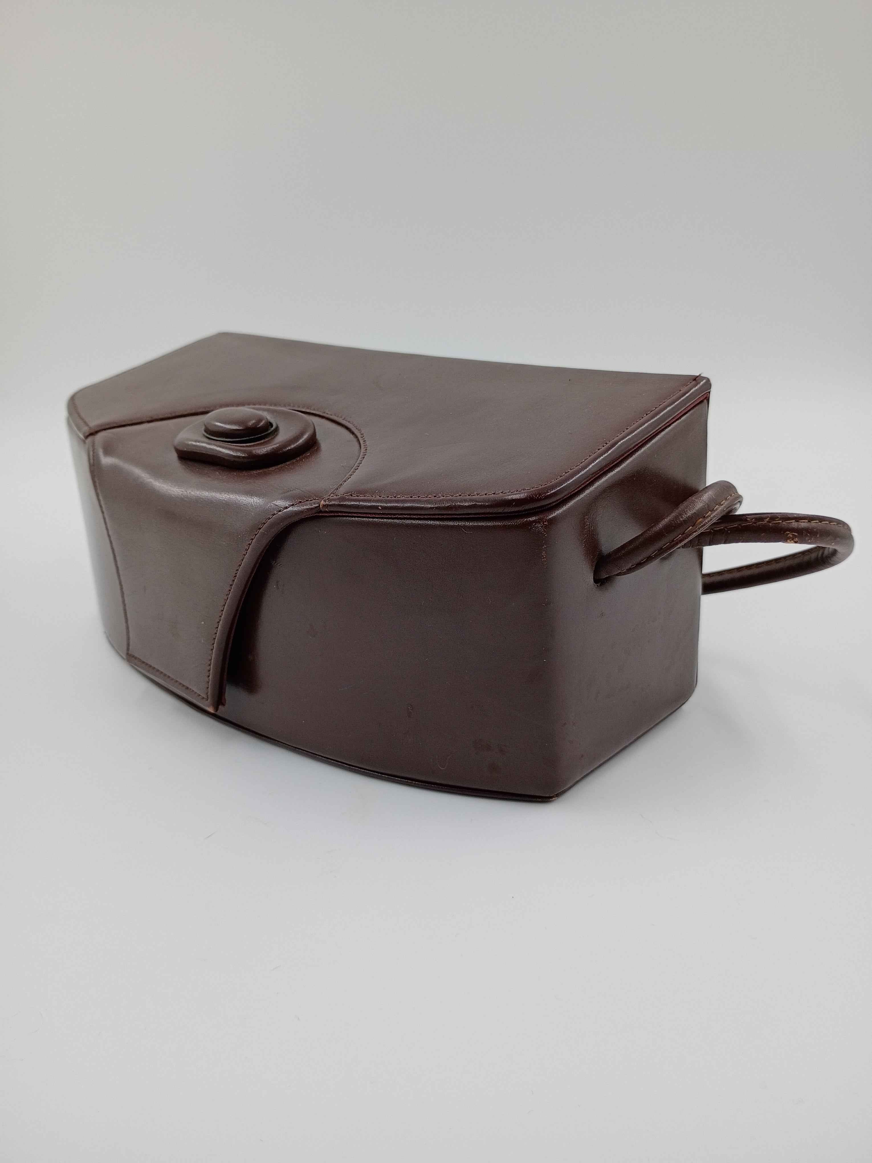 Rigid leather purse / handbag with handles - Shop Under The Cedar