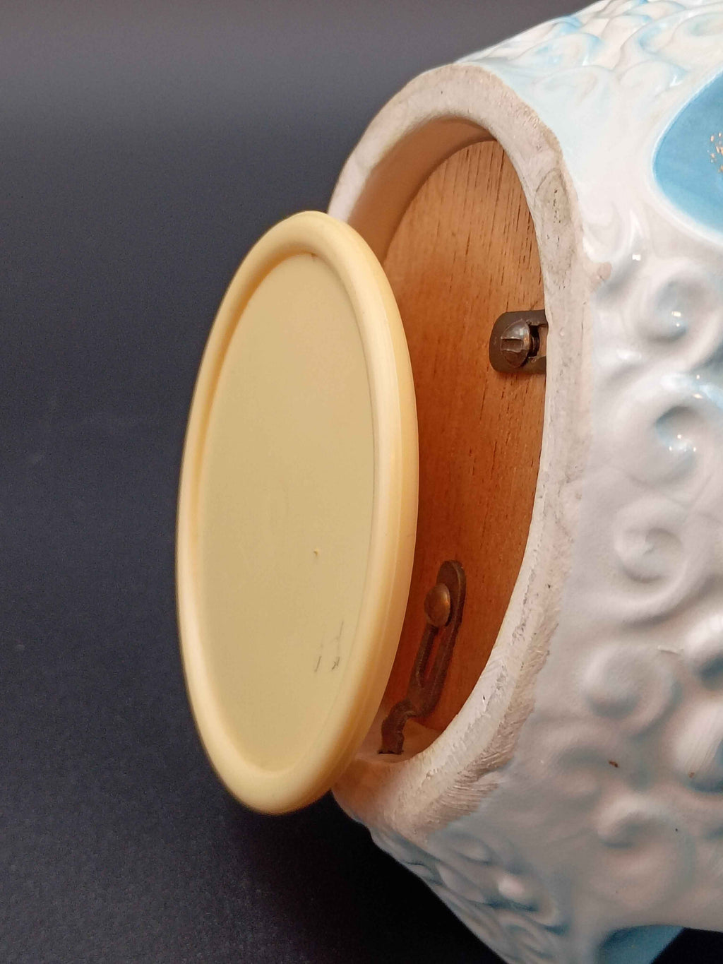 Vintage Josef Originals Lady in Blue Dress Porcelain Music Box Figurine. 6in tall